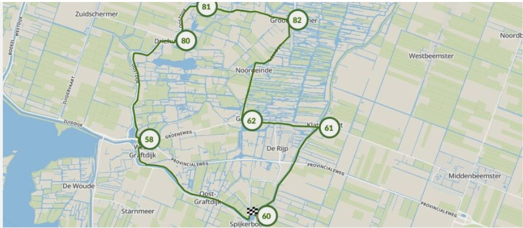 Het beste dorp van Nederland en meer route op de kaart